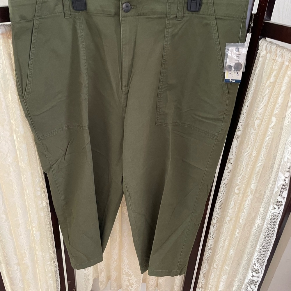 Olive Green Pants. Capri - Picture 3 of 6